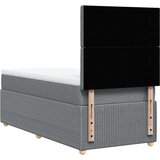 vidaXL Okvir kreveta s oprugama i madrac svjetlosivi 90x200cm tkanina | shoptok.hr