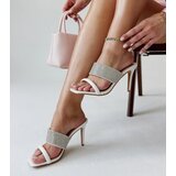 Gemre White stiletto mules embellished with rhinestones Adiam | shoptok.hr