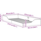  Krevet s daskama Smeđa 90 x 210 cm Čvrsta borova drva | shoptok.hr