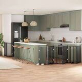 vidaXL Ograda za pse z vrati zložljiva 9 panelov črna 450 cm les | Shoptok.si