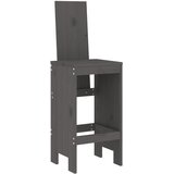  Barski stolci 2 kom sivi 40 x 42 x 120 cm od masivne borovine | shoptok.hr
