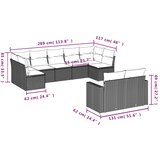  9-dijelni set vrtnih sofa s jastucima poliratan smeđi | shoptok.hr