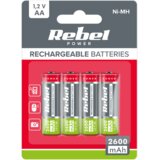 Rebel AA baterija, 2600 mAh, Ni-MH, 1.2V, 4 kom/crvena, R6 Cijene