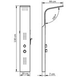 vidaXL Panel za tuširanje aluminijski 20 x 44 x 130 cm crni | shoptok.hr