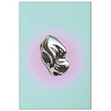  Slika - Metallic Form - Abstract Sculpture on a Mint Background with a Purple Halo 80x120 | shoptok.hr