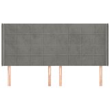  Uzglavlje s ušima svjetlosivo 163x16x118/128 cm baršunasto | shoptok.hr
