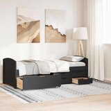 vidaXL Dnevni krevet s 5 ladica bez madraca "IRUN" crni 90x200 cm | shoptok.hr