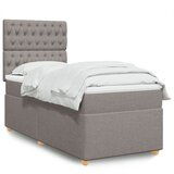 vidaXL Box spring postelja z vzmetnico taupe 90x200 cm blago | Shoptok.si