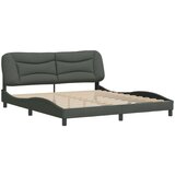 vidaXL Posteljni okvir z vzglavjem temno siv 160x200 cm blago | Shoptok.si