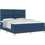  Postelja z vzmetnico z vzglavjem Modra 180 x 200 cm blago, (5000128435) | Shoptok.si