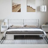  Metalni okvir za krevet s uzglavljem bijeli 193x203 cm | shoptok.hr