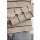 Trendyol Beige Basic Striped Knitwear Sweater | Shoptok.si