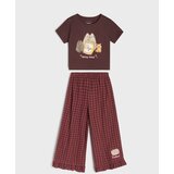 Sinsay Pamučni komplet: majica kratkih rukava i karirane hlače Pusheen the Cat | shoptok.hr