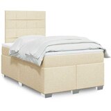  Krevet s oprugama i madracem krem 120 x 200 cm od tkanine | shoptok.hr