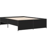 vidaXL Posteljni okvir črn 120x190 cm inženirski les in kovina, (21128480) | Shoptok.si
