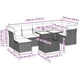  8-dijelni set vrtnih sofa od poliratana s jastucima crni | shoptok.hr
