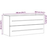 vidaXL Ormarić za umivaonik siva boja betona 100 x 38,5 x 48 cm drveni | shoptok.hr