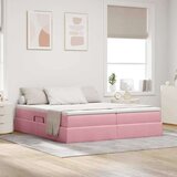  Krevet s madracem i skladištem Ružičasta 200 x 200 cm Baršun | shoptok.hr