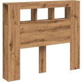 vidaXL LED posteljno vzglavje artisan hrast 120x18,5x103,5 cm inž. les | Shoptok.si