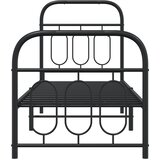  Metalni okvir kreveta uzglavlje i podnožje crni 75x190 cm | shoptok.hr