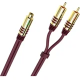 D1C20560 NF Y-Sub Adapter cinch avdio adapter [2x moški cinch konektor - 1x ženski cinch konektor] bordo rdeča, (20411419)