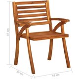 3 Vrtni jedilni stoli z blazinami 3 kosi trden akacijev les | Shoptok.si