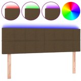vidaXL LED posteljno vzglavje temno rjavo 144x5x78/88 cm blago, (20736775) | Shoptok.si