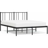  Metalni okvir za krevet s uzglavljem crni 120x190 cm | shoptok.hr