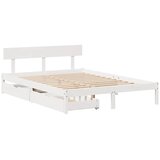  Okvir kreveta bez madraca bijeli 140 x 190 cm masivna borovina | shoptok.hr