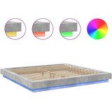  Okvir kreveta s LED svjetlima boja betona 180 x 200 cm drveni | Eponuda.ba