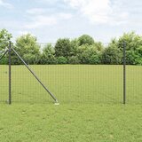 vidaXL evropska ograja z 7 nosilnimi stebri 1,2x10 m cinkano jeklo siva | Shoptok.si