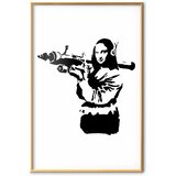  Plakat - Banksy Mona Lisa with Rocket Launcher 21x30 Zlatni okvir | shoptok.hr