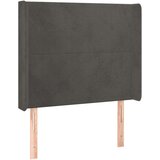  Vzglavje z ušesi temno sivo 93x16x118/128 cm žamet, (20793945) | Shoptok.si