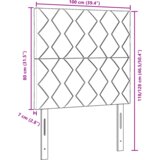  LED vzglavje z LED lučmi Geometrični Roza 100 cm Žamet, (5000043996) | Shoptok.si