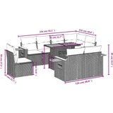  9-dijelni set vrtnih sofa od poliratana s jastucima sivi | shoptok.hr
