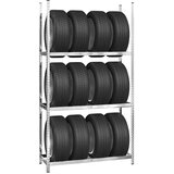  Stalak za gume s 3 razine srebrni 110 x 40 x 200 cm čelični | shoptok.hr