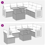  Vrtna garnitura - 7-dijelni set vrtnih sofa od poliratana s jastucima crni bagrem - Crna sa spremištem 1 | shoptok.hr