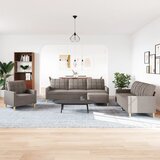  4-dijelni set sofa s tabureom smeđesivi od tkanine | shoptok.hr