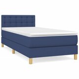 Maison Chic Box spring postelja - Vzmetna postelja z vzmetnico moder 90x190 cm blago SL12953, (21884489) Cene