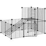  Kavez za ljubimce s 20 panela i vratima crni 35 x 35 cm čelični | shoptok.hr