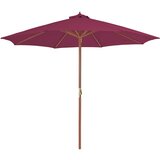 vidaXL Zunanji senčnik z lesenim drogom 300 cm bordo rdeč Cene