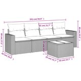  5-dijelni vrtni set sofa s jastucima bež od poliratana | shoptok.hr