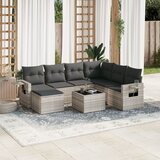 vidaXL 8-dijelni set vrtnih sofa od poliratana s jastucima svjetlosivi | shoptok.hr