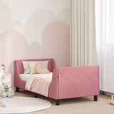  Otroški posteljni okvir z vznožjem Roza 80 x 160 cm Žamet, (5000104547) | Shoptok.si