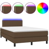  Krevet box spring s madracem LED tamnosmeđi 120x200 cm tkanina | shoptok.hr