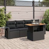 vidaXL 5-dijelna vrtna garnitura od poliratana s jastucima crna | shoptok.hr