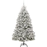 vidaXL Umestno božično drevo Zelena in Bela 210 cm PVC in kovina | Shoptok.si