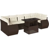  8-dijelni set vrtnih sofa s jastucima smeđi od poliratana | shoptok.hr