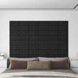  Zidna uzglavlja 12 pcs Crna 30 x 15 cm Lažna koža - Crna 30 x 15 cm | shoptok.hr