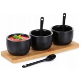 Vilde 139686 -Set od tri cinije sa kasicicom CRNI